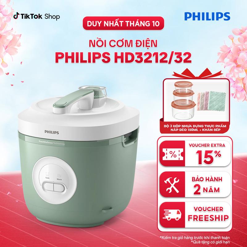 [DEAL SỐC] Nồi Cơm Điện Philips Dòng 3000 Series Philips HD3212/32 - Hàng Phân Phối Chính Hãng nồi  cơm Cooker Nấu Cơm Nấu Ăn nồi  cơm