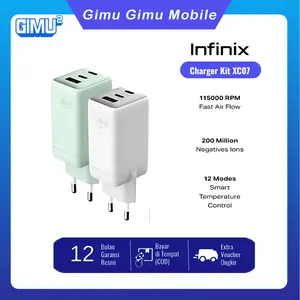 Infinix Charger Kit XC07 - Gan 68W Charger - 2C1A - 100W Braided C to C Cable - Output 65W