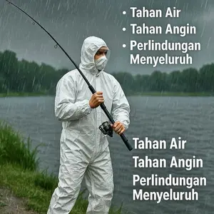 HAZMAT JAS HUJAN Dewasa Waterproof APD Tahan Air & Angin Perlindungan Menyeluruh untuk Pakaian Dewasa