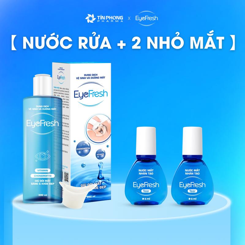Combo 1 Nước Rửa Mắt Eyefresh Và 2 Nước Mắt Nhân Tạo Tear - Thương hiệu Eyefresh - Xuất xứ Việt Nam - Women, Nữ , Dưỡng Mắt , Lens