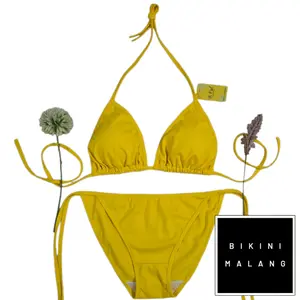 BIKINI BF005 TALI SAMPING WARNA KUNING POLOS SEXY