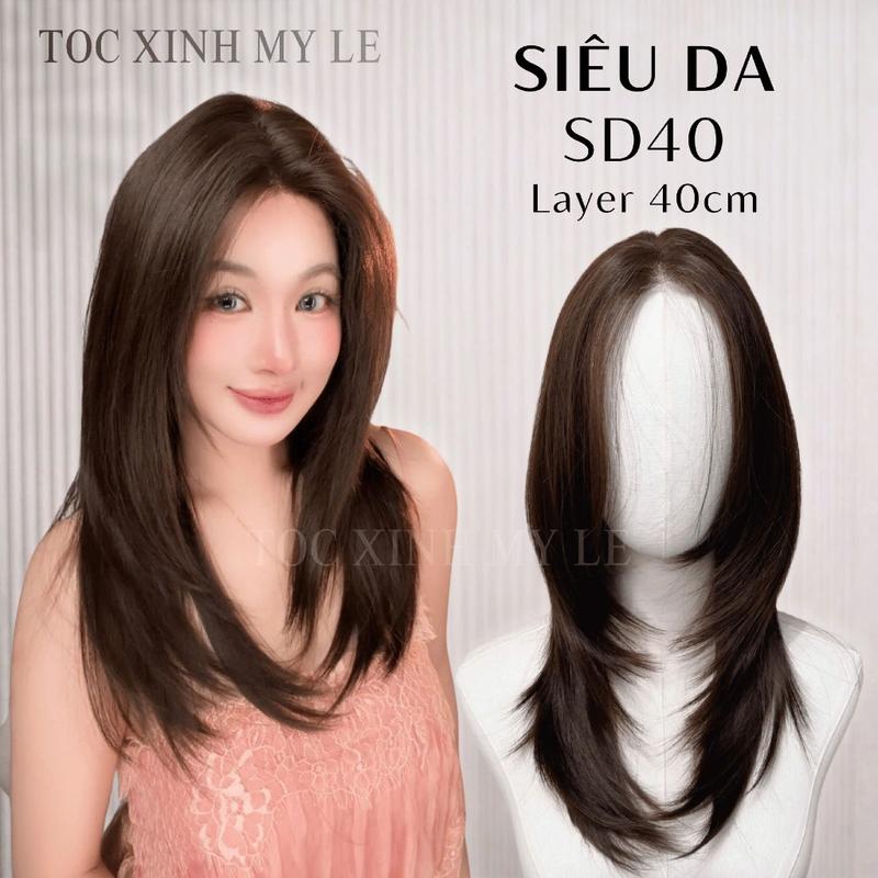 SD40_Tóc giả siêu da lưới chữ T bản mở rộng