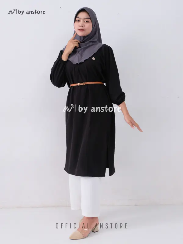 Set Long Tunik Shing Star l Tunik+Kulot Crinkle Airflow Premium l Crinkle Shunny Star Wanita 5