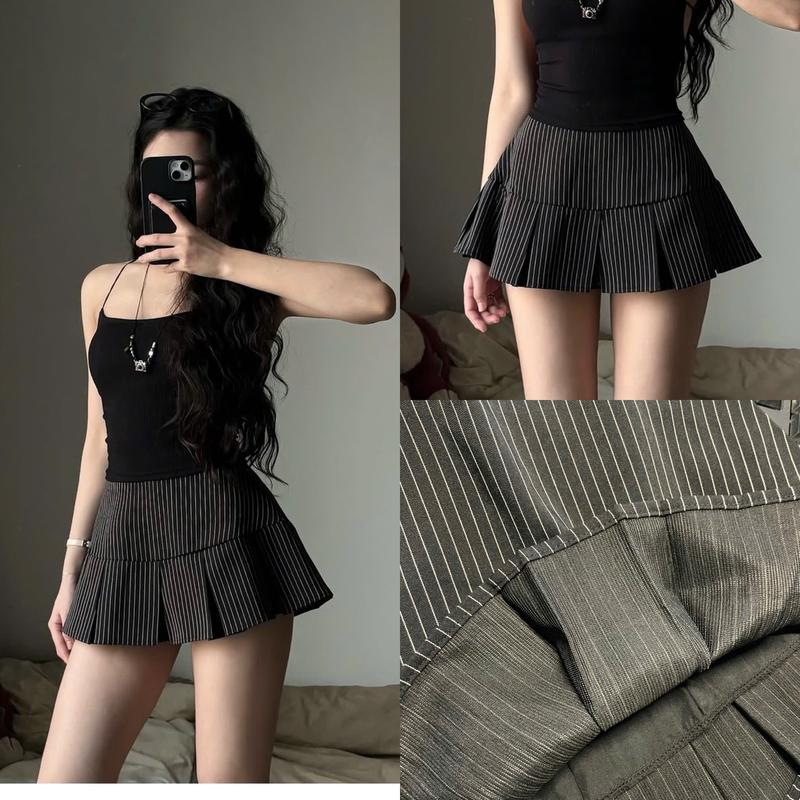 Chân váy xếp ly kẻ váy 2 lớp dầy dặn có lót quần SUMIISHOP mã QC91