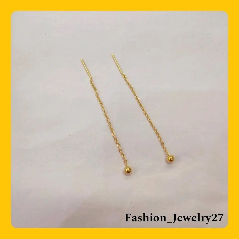 new anting jurai wanita titanium panjang 5 cm 7 cm dan 10 cm boba polos anti karat 1