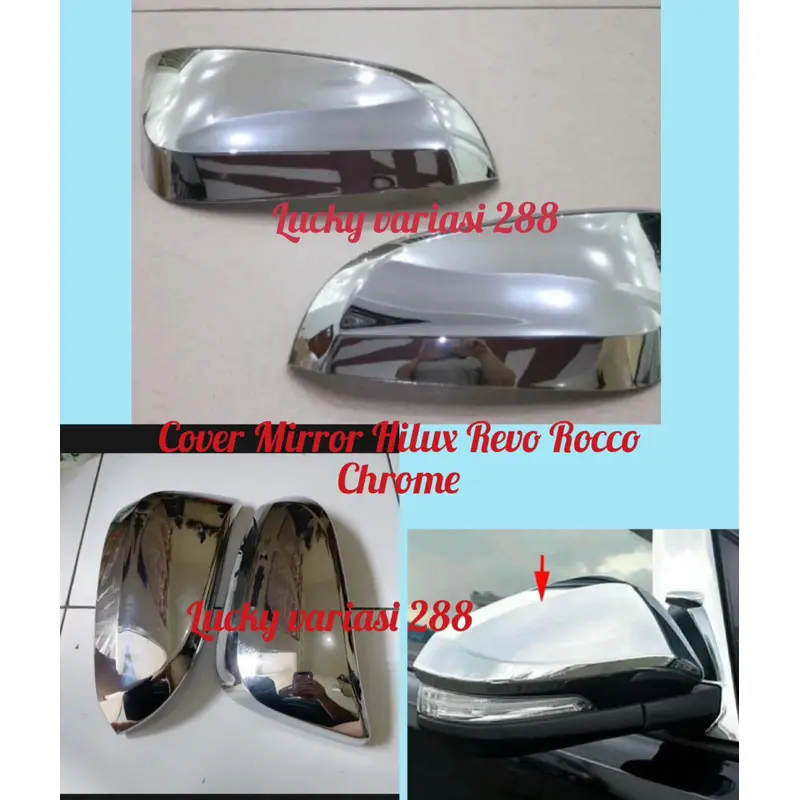 COVER SPION MIRROR COVER SPION TUTUP BATOK SPION HILUX REVO ROCCO 2015 2016 2017 2018 2019 2020 2021 2022 2023 2024Up HITAM CHROME CARBON GR SPORT 2