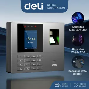 [Special Price] Deli Mesin Absensi Wajah dan Sidik Jari Laporan Otomatis ES161 Alat Alat