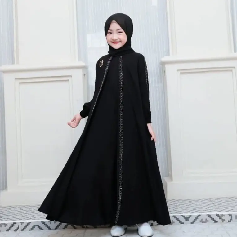 Maureen kid Gamis anak terbaru2025 Ceruty Babydoll swarovki smple termewah dan elegan OOTD KONDANGAN