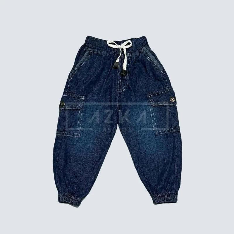 Celana Jeans Joger Cargo Anak 1-10 Tahun dengan Pinggang Variasi Tali Anti Melorot - Fashion 4