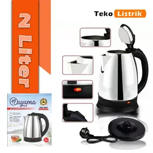 Teko Listrik 2 Liter Stainless Steel - Termos Pemanas Air Kettle Elektrik 2 Liter - Teko Listrik Otomaitis Mati Sendiri 2 Liter