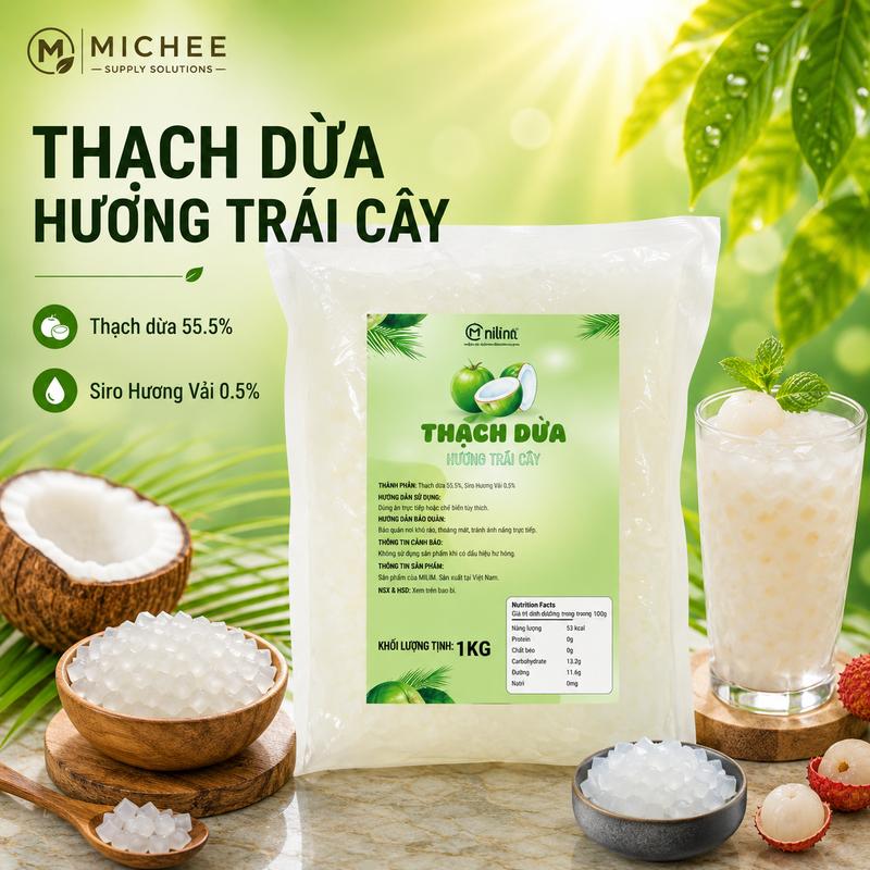 Trân Châu Trắng Vị Truyền Thống Michee 1KG Topping Trà Sữa, Trà Trái Cây, Sữa…
