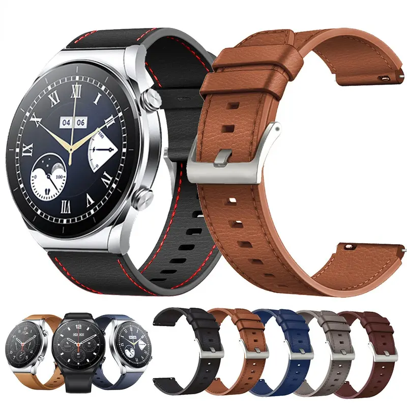 Dây da chính hãng cho Xiaomi Watch S1 / Amazfit GTR, dây đeo 2 / 47mm, vòng đeo tay Correa cho Huawei GT3 Pro, phụ kiện đồng hồ thông minh 0