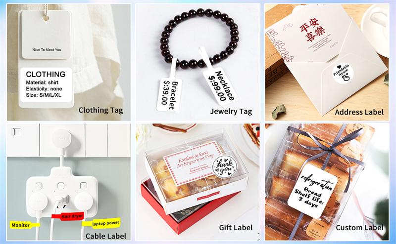 Product Introduction of Marklife P50 Thermal Cabel Roll Paper Label Insert Roll Paper Stickers Multifunction Bluetooth Ink-free Label Maker Useful Cable Paper 8