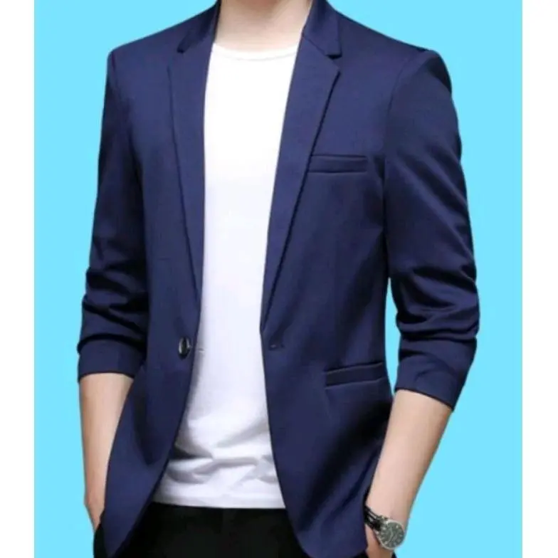 Jas Blazer Pria Slim Fit Navy  Kancing Satu