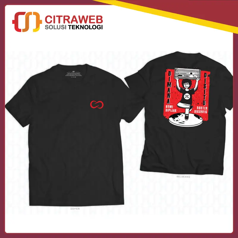 T-Shirt Di Mana Bumi Dipijak Lengan Pendek Unisex Hitam