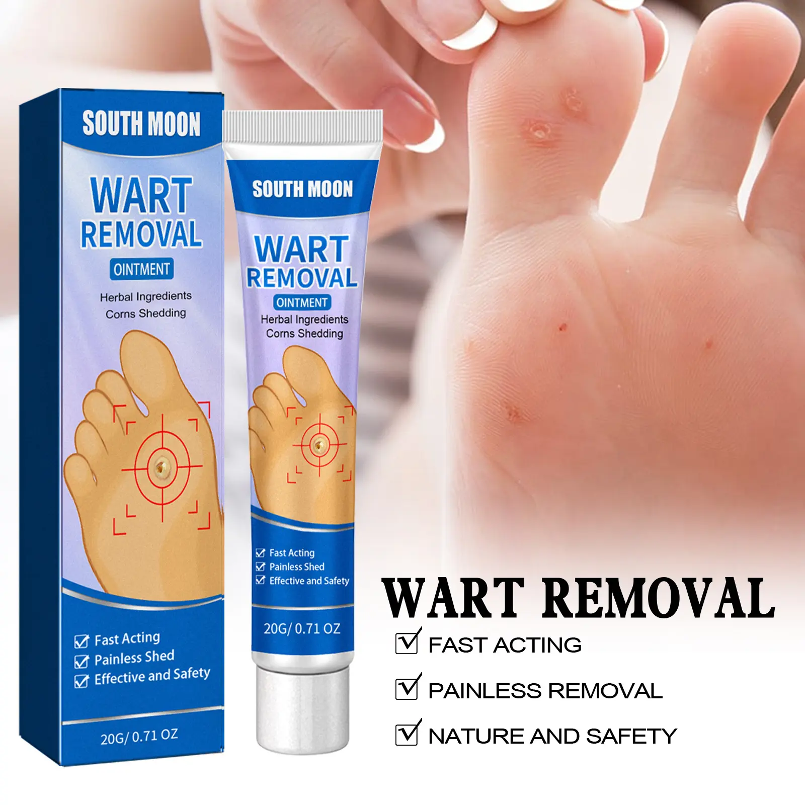 Wart & Corn Removal Ointment – 20G Gentle Callus Softener for Feet & Hands, Thorns Care, Smooth Skin Solution