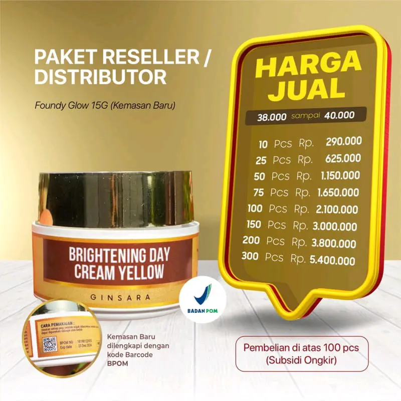 Foundy Glow by Ginsara 15gr Mencerahkan  Wajah Kusam Foundation Concealer 3