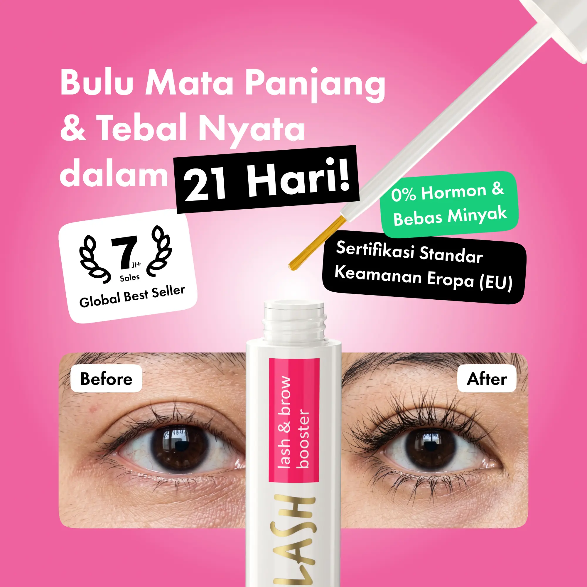 TOPLASH Lash and Brow Serum Natural Serum Bulu Mata dan Alis Alami Membantu Menebalkan Bulu Mata