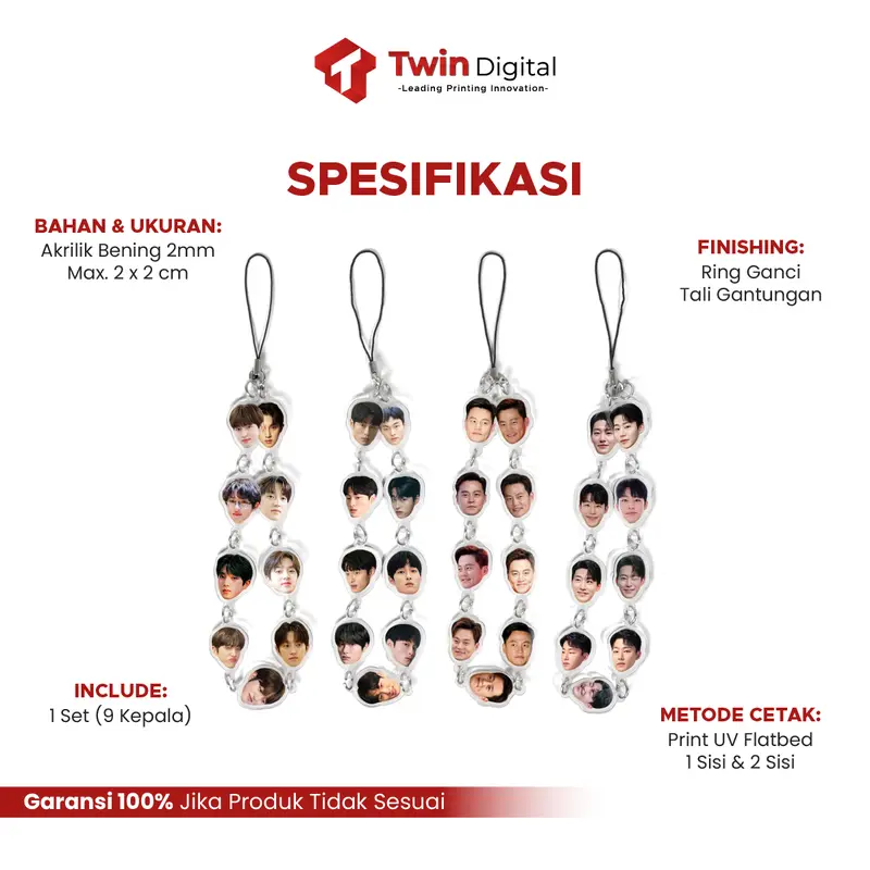 Custom Foto Phone Strap / Gantungan Tali HP - Phone Charm Akrilik Drama Korea 1
