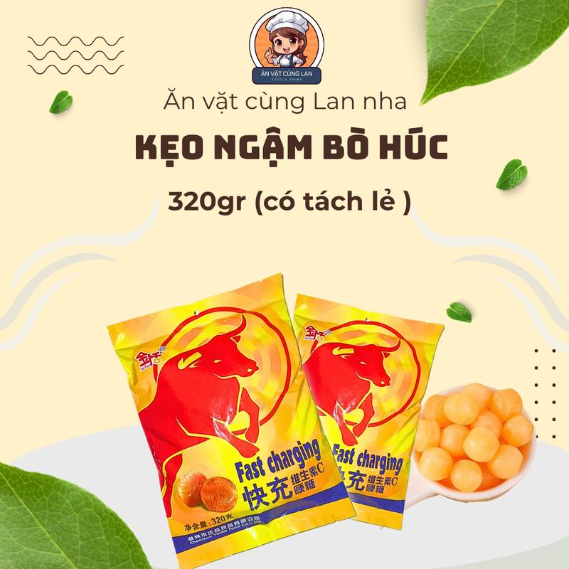 Kẹo Ngậm Bò Húc Gói (95-100 Viên) - Vị Chua Ngọt Tăng Lực [320Gr]