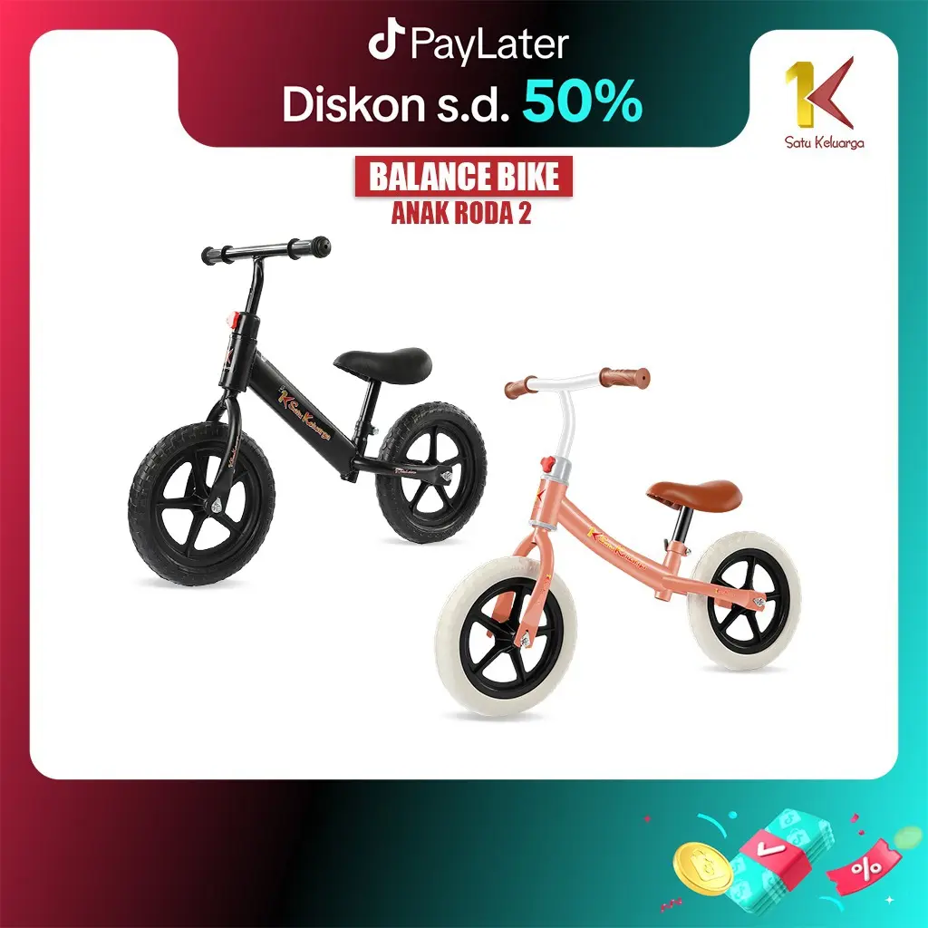COD SK M341 Mainan Anak Sepeda Balance Bike Tanpa Pedal Roda 2 Import