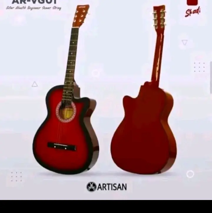 [ REALL 1SET USA CAP SIAP PAKAI PAKET NGEBULL ] Gitar Mini Akustik Tanam Besi Beginner AR - VTS9 Senar String Guitar Via Cod 5