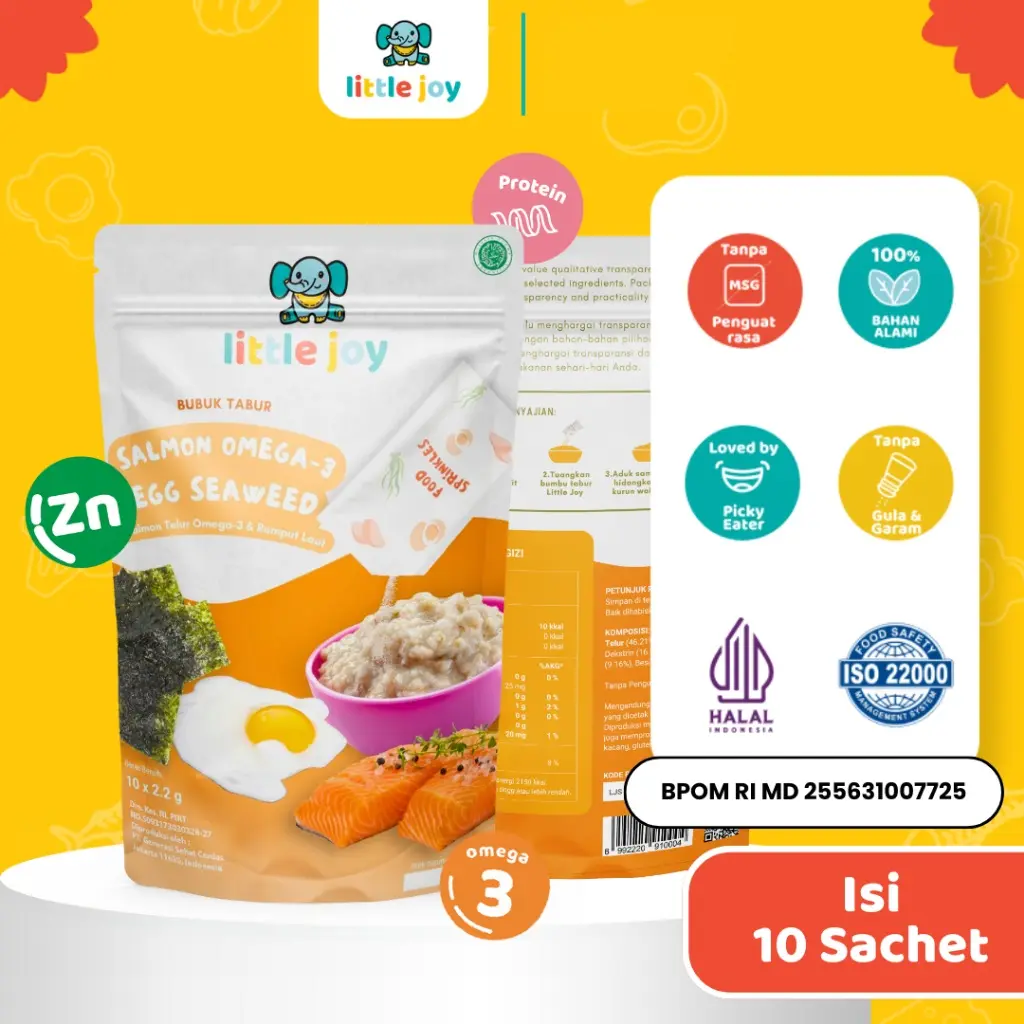BB Booster Little Joy Salmon Omega 3 Egg Seaweed - Bubuk Tabur Gizi Mpasi Anak - Salmon EGG Seaweed