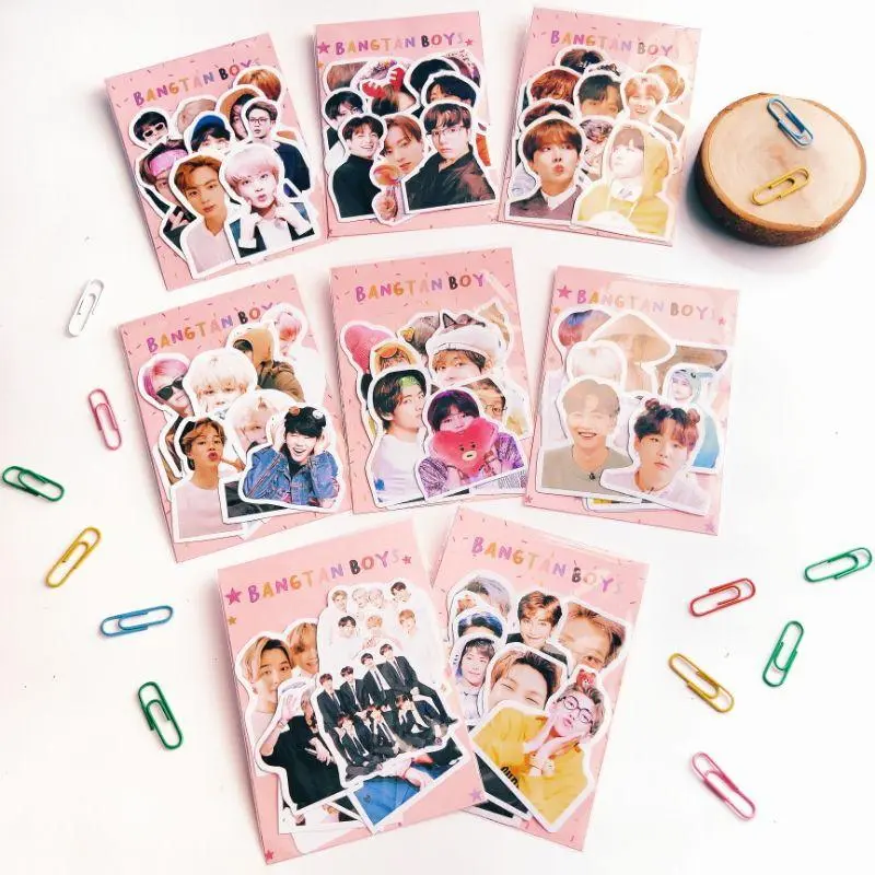 Stiker bts aesthetic Jungkook Taehyung Jimin Suga jin jhope rm Paper Stationery