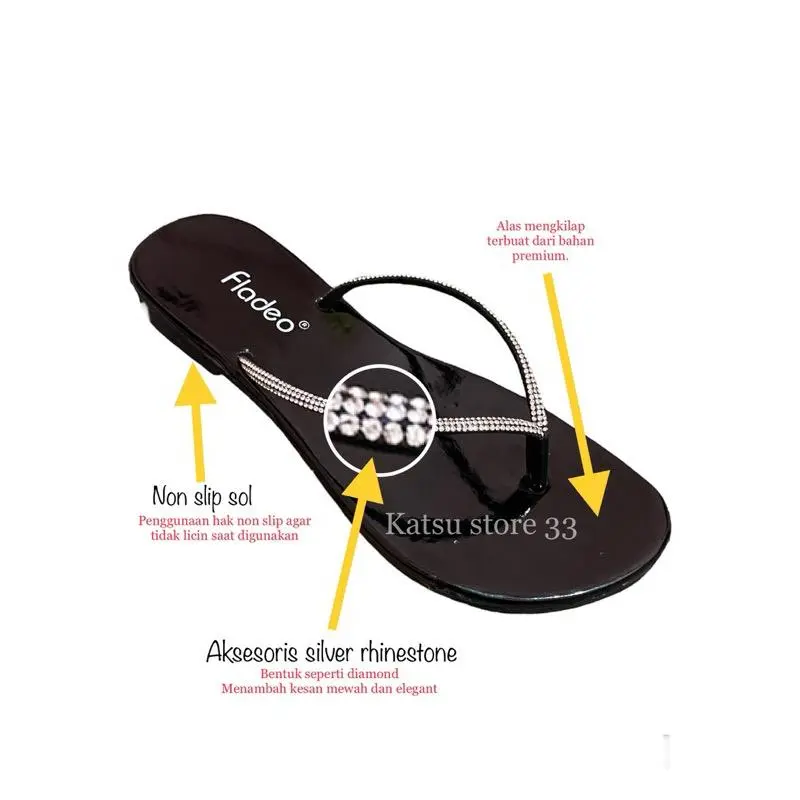 Sandal Wanita & Flip Flops Berkualitas Sendal Wanita Jepit Leticia - Ukuran 37-40 teplek sandal jepit flat wanita 1