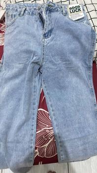 Product Review of New Biru muda kulot longgar high waist celana jeans panjang wanita（GOOD LUCK）（realpict） from D**🌈 1