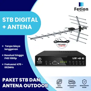 PAKET LENGKAP Set Top Box Finito + Antena Elston EL-77B/D Outdoor Free Kabel Antena 10M