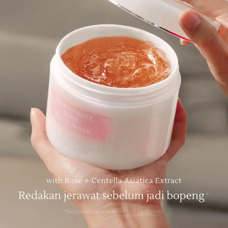 [SPECIAL LIVE] EILEEN GRACE - Moisturize Rose Jelly Mask 300 ml | Masker / skincare jerawat I Kulit kering sensitif | Bekas jerawat | Kemerahan | Bruntusan | Bopeng 8