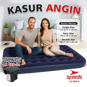 SPEEDS Kasur Angin Pompa Single Double Kasur Tiup Sleeping Bed Air Bed Outdoor Indoor Inflatable Bed Tidur Dewasa 020-56