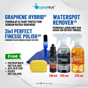 PAKET PENGKILAP PENGHILANG BARET HALUS KUSAM SPIDERWEB + PEMBERSIH KERAK JAMUR BODY + PENGKILAP CAT PAINT PROTECTION - nanoTECH PROTECTION - (2in1+WSR+GH) - INSTANT COATING PENGKILAP MOBIL MOTOR
