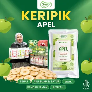Keripik Buah Apel Kering 40GR By VegetaMix – Cemilan Sehat Enak Renyah Asli Buah Apel Dried