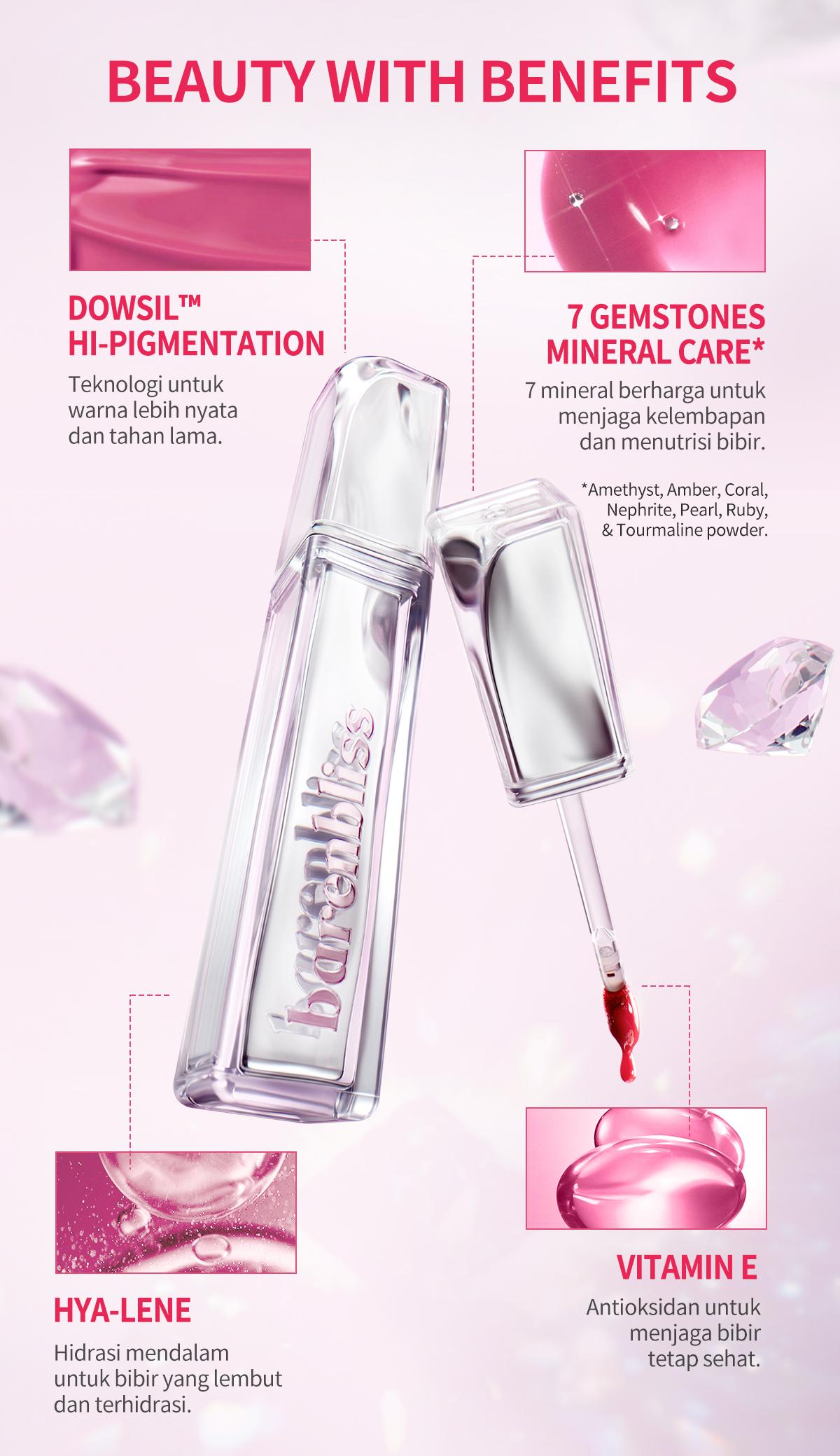 【NEW LAUNCH】BNB Barenbliss Aura Mood Transferproof Vinyl Lip Cream 2.5 ml - Tahan Lama 36 Jam Deep Moisture Lock Ringan Hi-Pigmented Lip Vinyl Lip Tint Lipgloss 7X Gemstone Mineral Care Waterproof Tidak Lengket cocok Untuk Two tone Lips Lipstick 【NEW LAUNCH】BNB Barenbliss Aura Mood Transferproof Vinyl Lip Cream 2.5 ml - Tahan Lama 36 Jam Deep Moisture Lock Ringan Hi-Pigmented Lip Vinyl Lip Tint Lipgloss 7X Gemstone Mineral Care Waterproof Tidak Lengket cocok Untuk Two tone Lips Lipstick