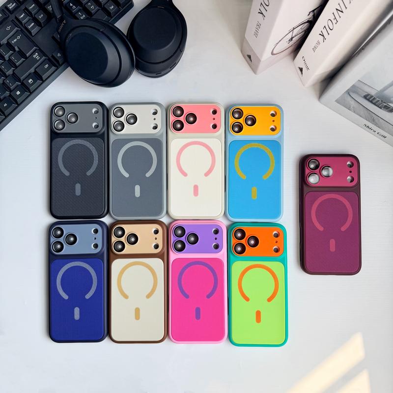 Ốp Lưng MagSafe Cho iPhone – Hút Nam Châm Chắc, Bảo Vệ Camera, Thiết Kế Hiện Đại, Bề Mặt Vân Đẹp, Nhiều Màu Cá Tính X/XS/XR/11/12/13/14/15/16/17/Pro/Max
