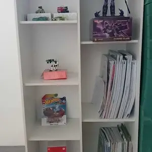 Lemari Rak Buku 7 Susun pintu Putih Kayu Partikel Board Rak Buku Serbaguna