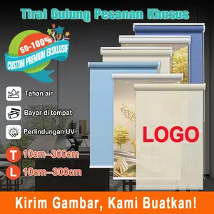 Roller Blind Ukuran Pola Warna Custom Gorden Tarik Gulung Garansi 5 Tahun Dengan Aksesori Tirai Jendela Aesthetic Gorden 1 Set Lengkap Ready Stock