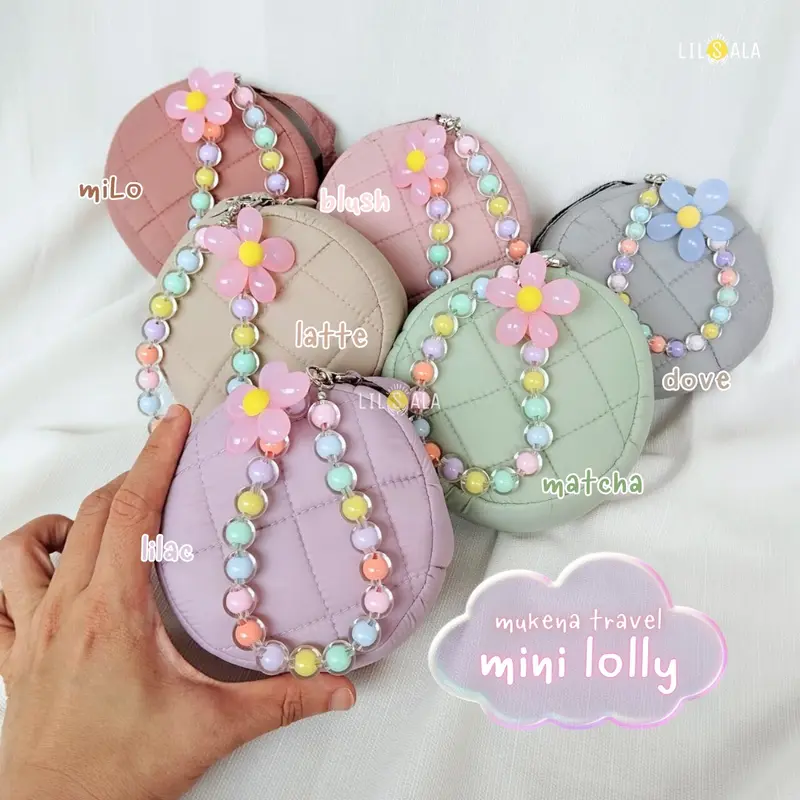 Mukena Travel MiniLolly 2in1 Pouch Parasut Korea Premium Dewasa Resleting  Wanita Mukenah Muslim 0