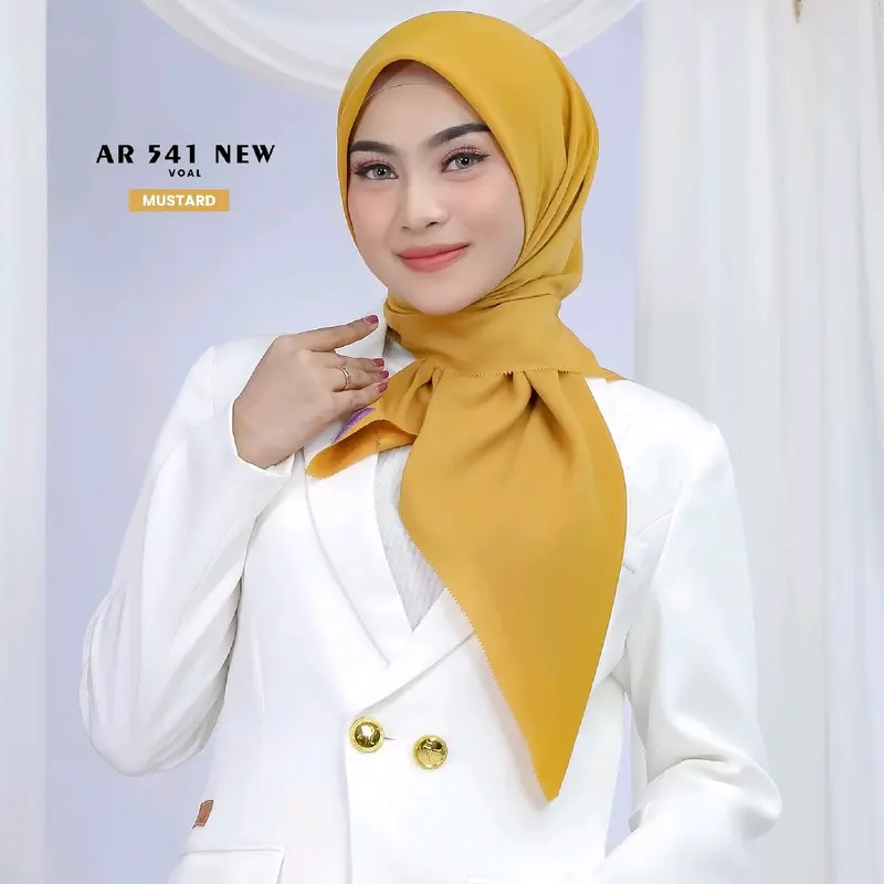 HIJAB ARRAFI √ AR 541 Jilbab Voal Polos Terlaris // Hijab Segiempat Voal Variasi Cutting Laser by AR RAFI Square 5