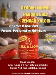LESS KALORI TERI PEDAS -Sambal Teri Tanpa Digoreng - Rendah Minyak Bahan Segar Tanpa Pengawet Buatan
