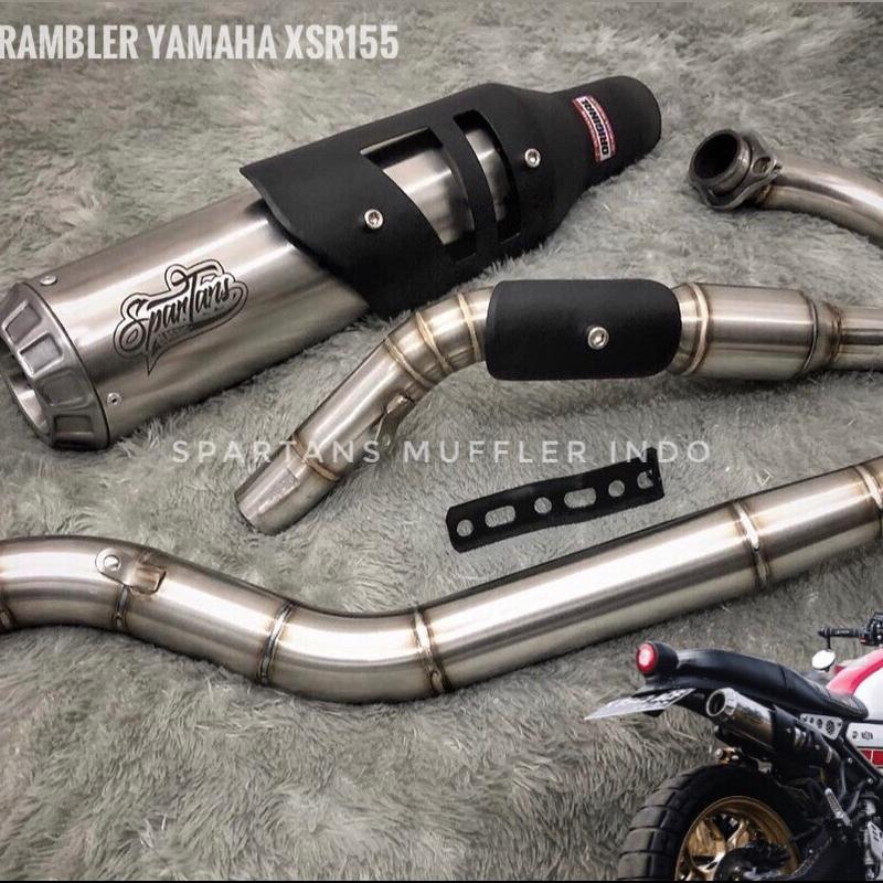 Knalpot Scrambler PNP XSR155 Original Spartans Muffler 2