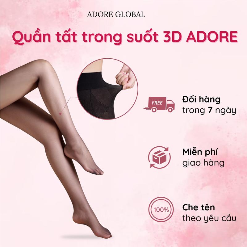 Quần Tất Siêu Tàng Hình Chống Xước Adore - Quần Tất Trong Suốt Siêu Mỏng Siêu Thật Chân Rách Tròn Không Rút Sợi - Quần Tất Nữ Che Khuyết Điểm Giúp Thon Gọn Chân Và Bụng Quần Tất Siêu Bền Không Rút Sợi Nâng Mông Co Giãn Tốt Freesize 40kg-70kg