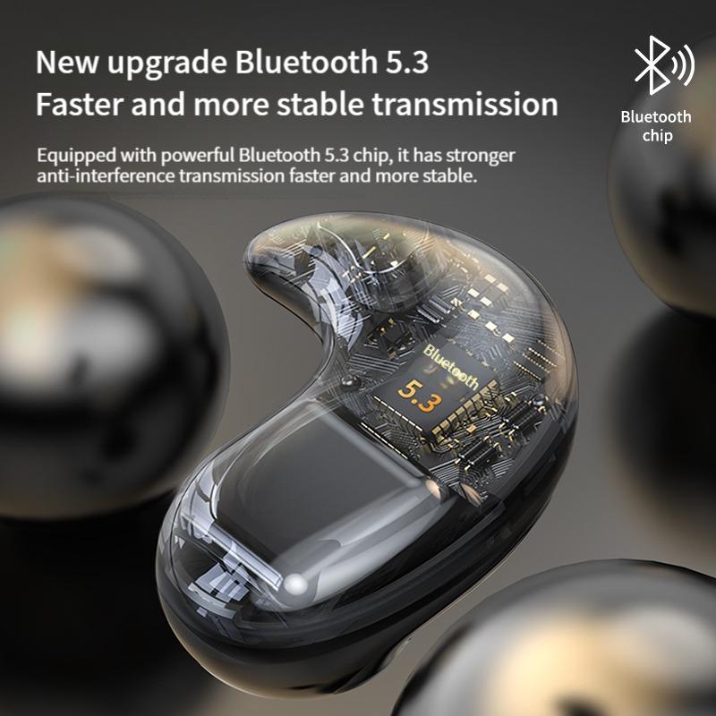 Tai nghe không dây vô hình, Y29, Bluetooth 5.3, Âm thanh nổi, Tai nghe ẩn, Nhẹ, Không thấm nước, Chống mồ hôi, Điều khiển cảm ứng, Tai nghe Led 7