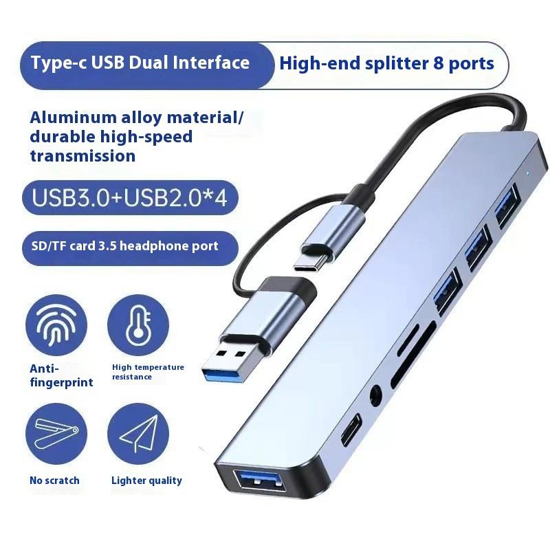 Hab USB Jenis C, 8-dalam-2, Kelajuan Tinggi USB 3.0, 4 * Port USB-A, 1 ...