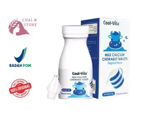 Coolvita Milk Calcium Chewable Tablet Rasa Original 1 Botol isi 30 tablet Suplemen Kalsium Tulang Membantu Menambah Tinggi Badan