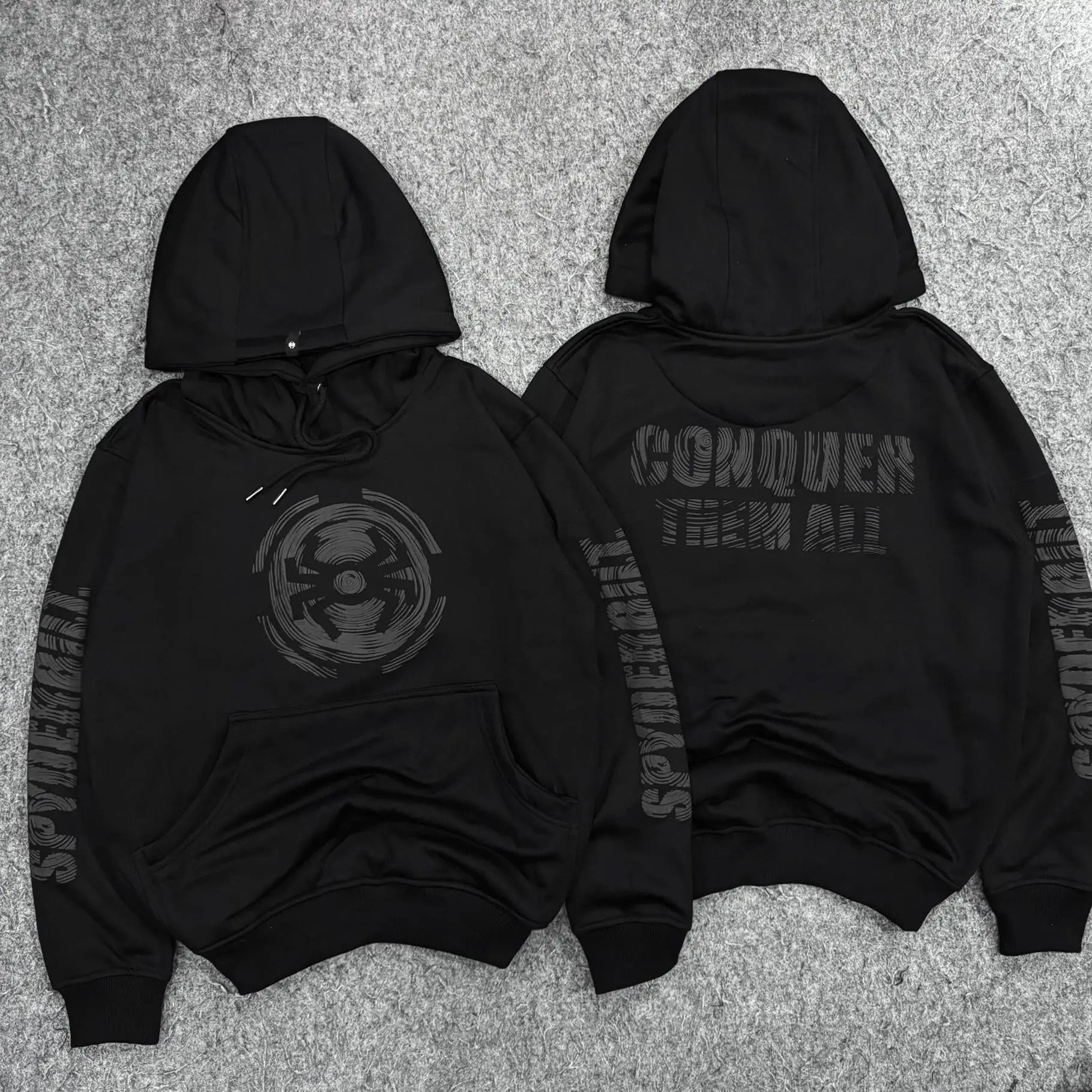 Hoodie Spyder Carcoal High Quality Cotton Fleece 330gsm