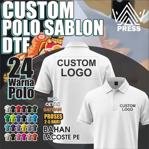 Custom Polo Sablon DTF Perusahaan Karyawan baju Kerah bebas request desain Baju Poloshirt Termurah.