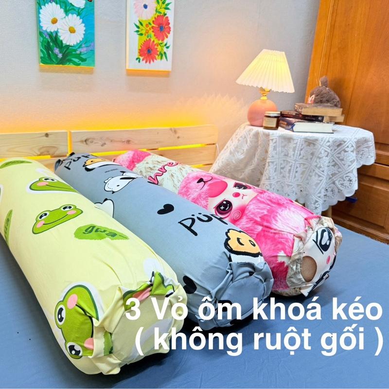 COMBO 3 VỎ GỐI ÔM KÉO (Không kèm ruột gối) size 35x100cm, thun lạnh hàn quốc giá rẻ babythree labubu cappy bara